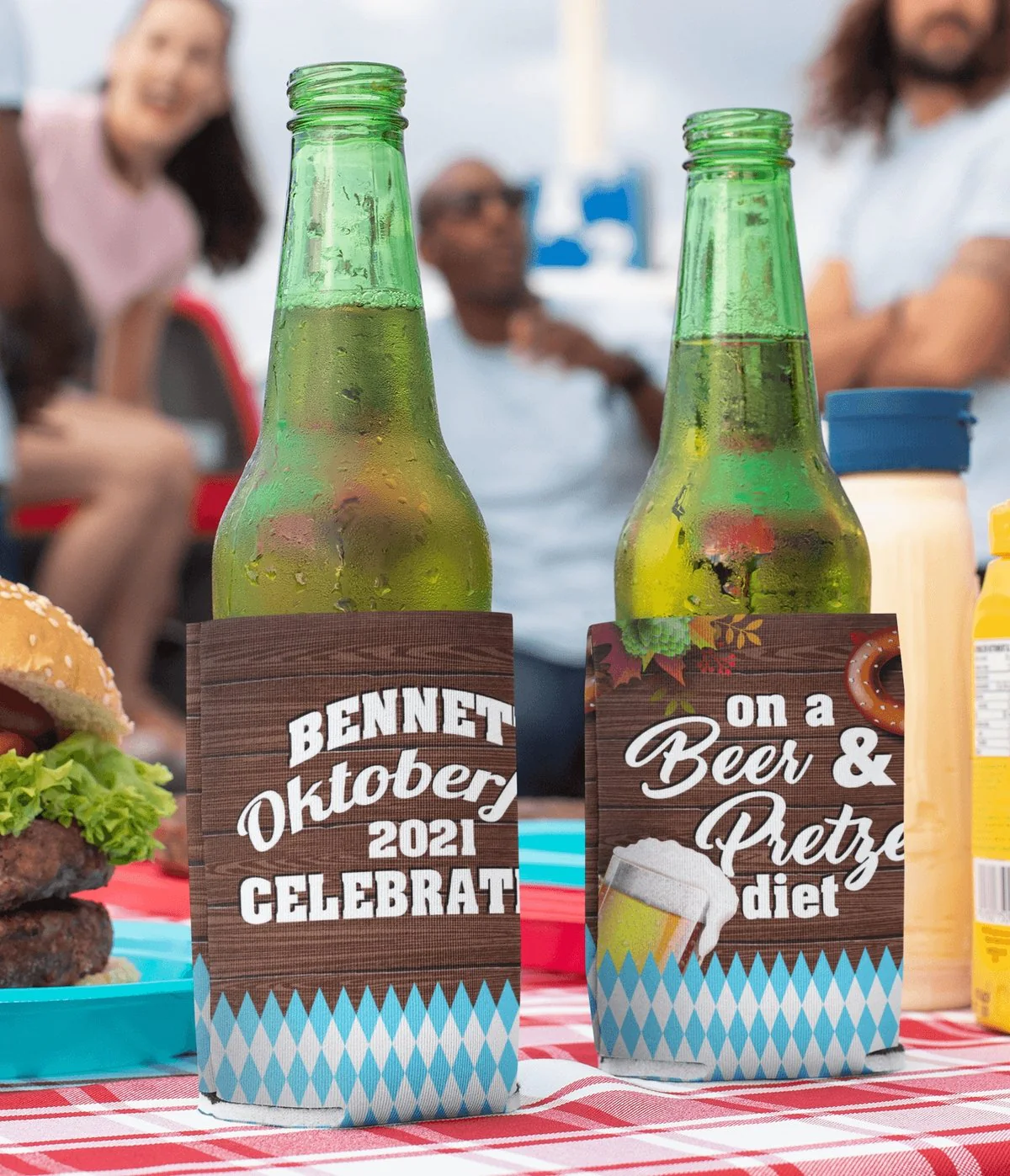Custom Beer & Pretzel Diet Oktoberfest Can Cooler Pack