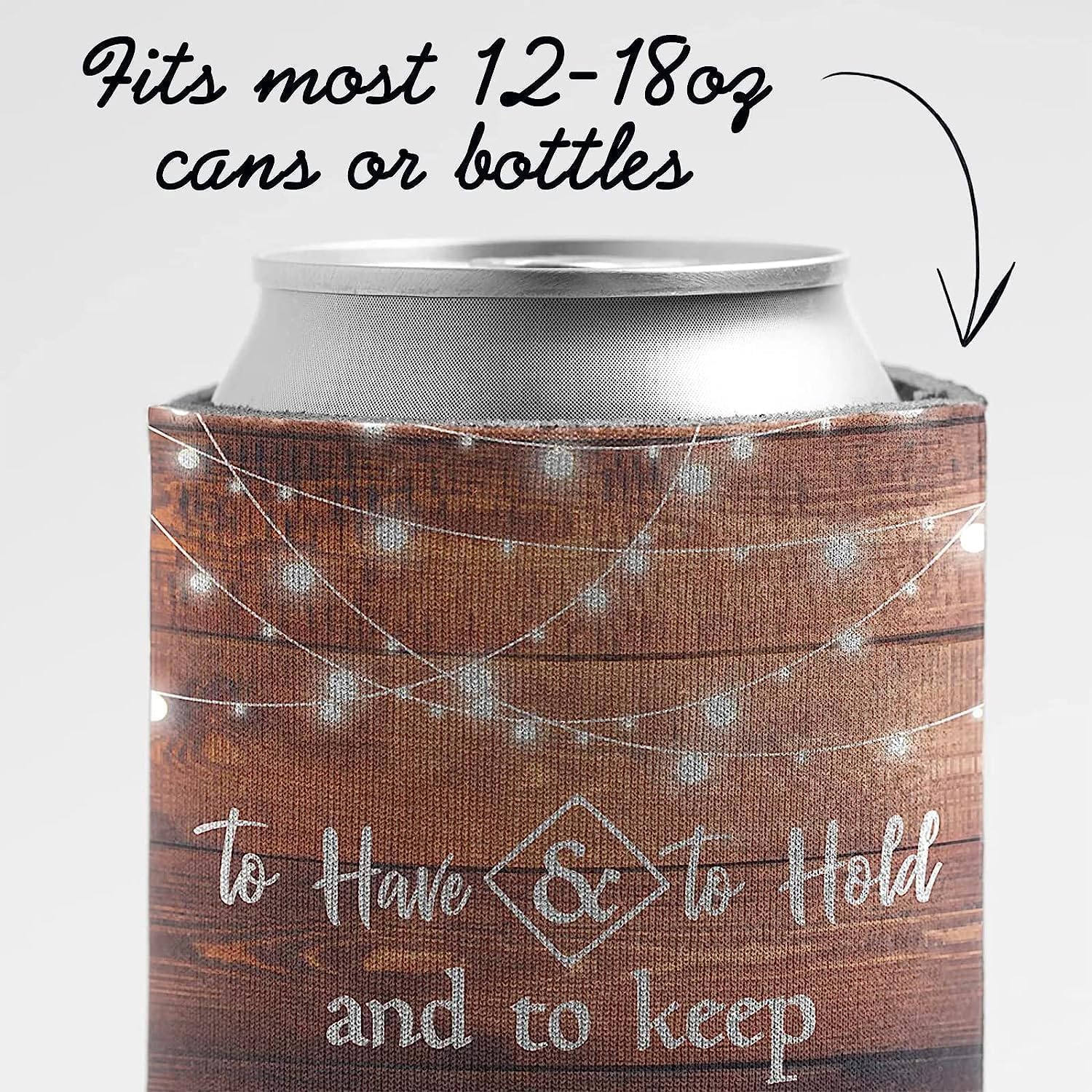 Custom Rustic Wood To Have and To Hold Wedding Can Coolers - Image 3