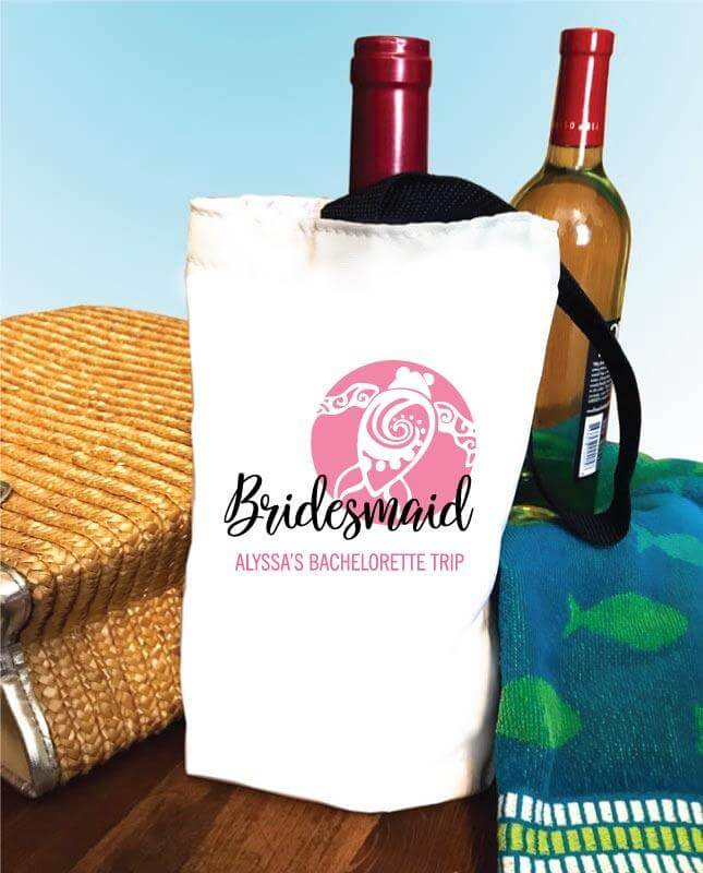 Custom Cruise Vacation Small Canvas Wine Tote - Image 2