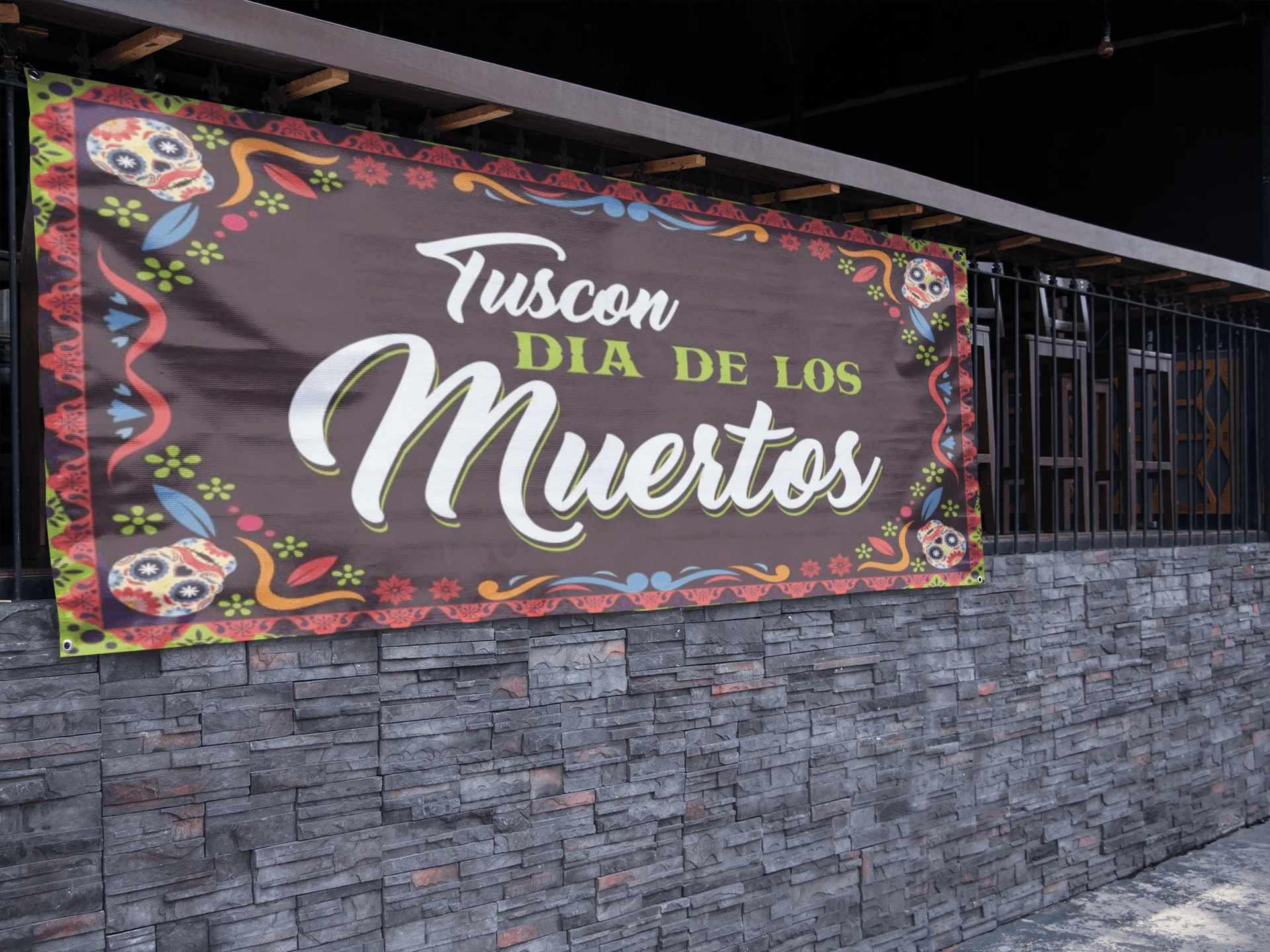 Custom Dia De Los Muertos Banner