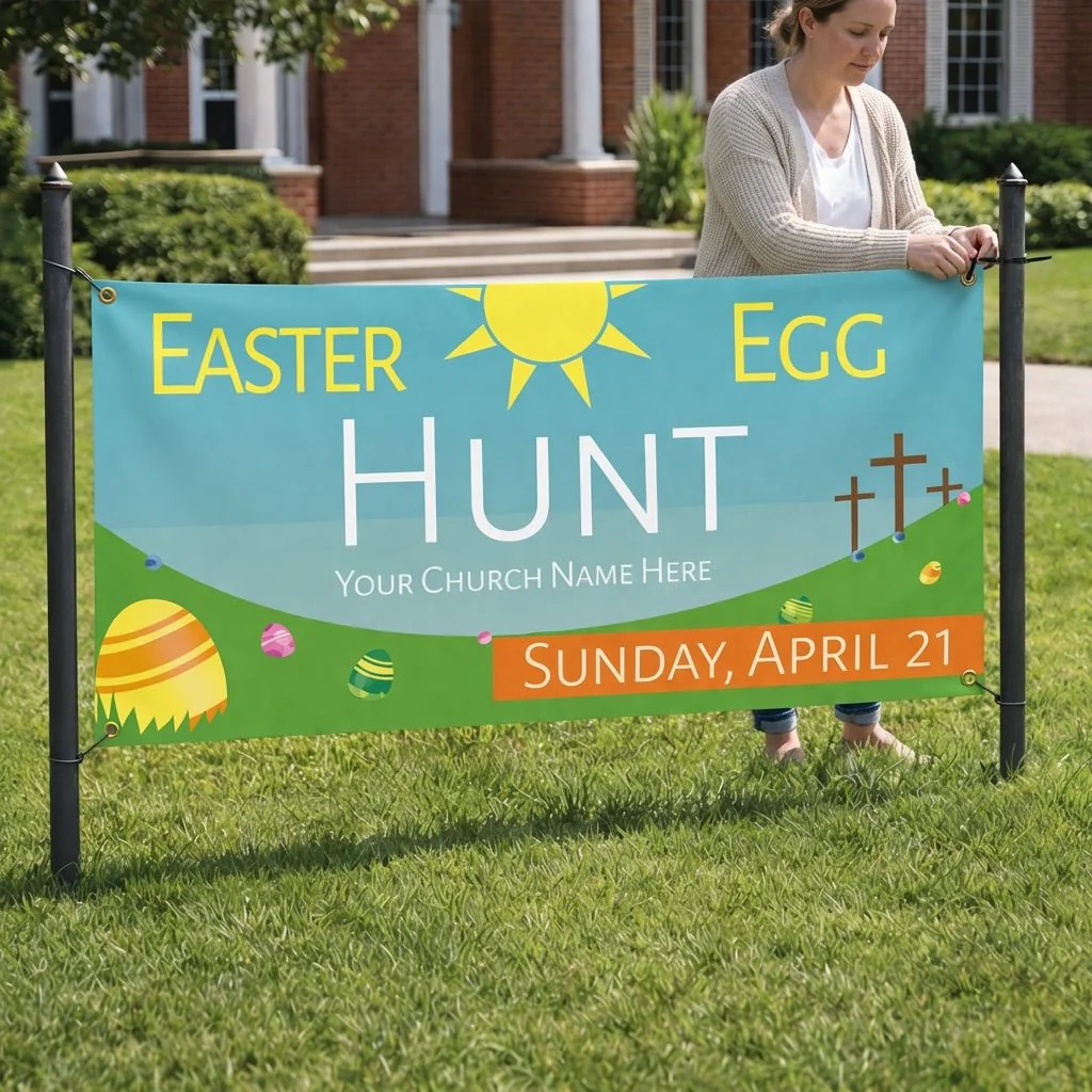 Custom Easter Egg Hunt Banner Outdoor Display for Church & Community Events - Image 2
