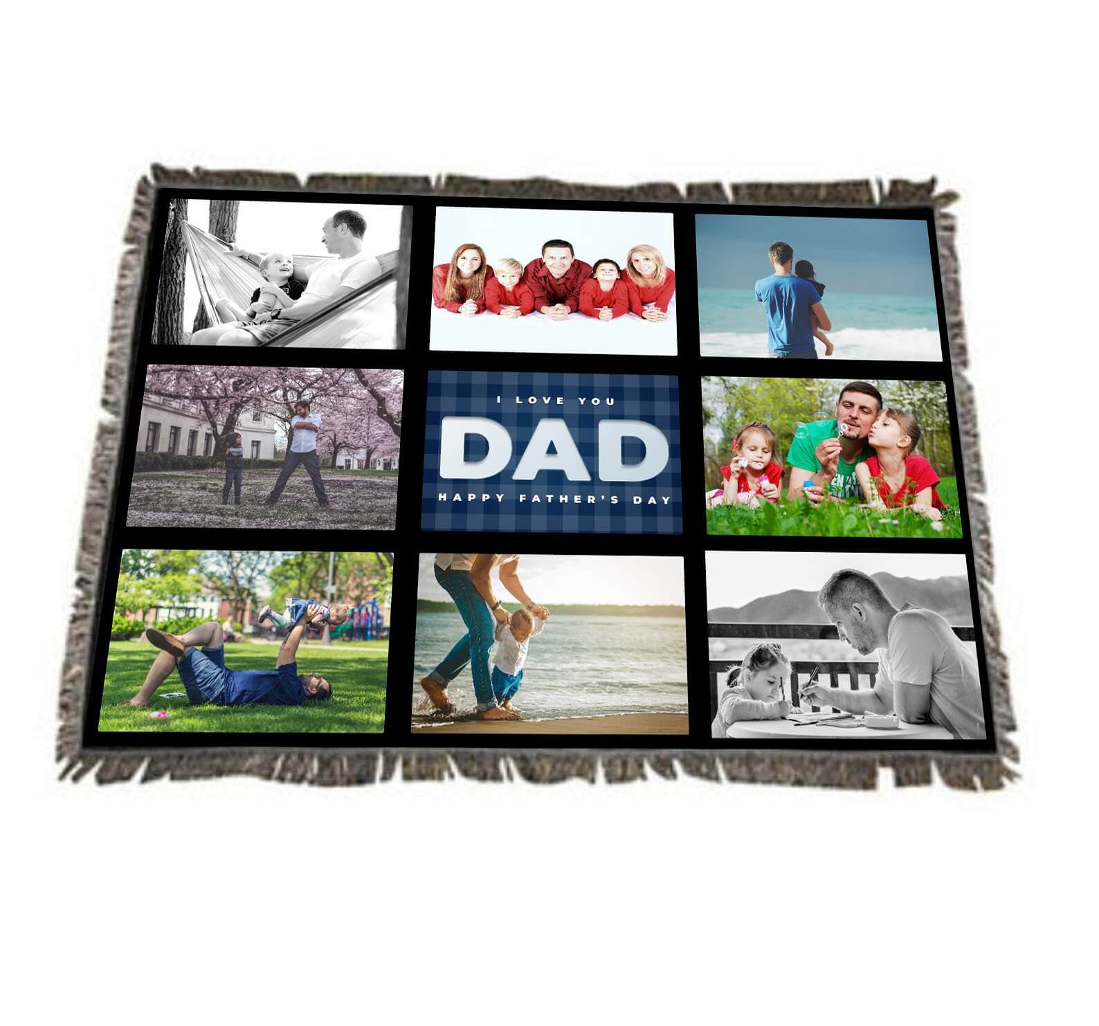 Custom Father's Day Paneled Throw Blanket