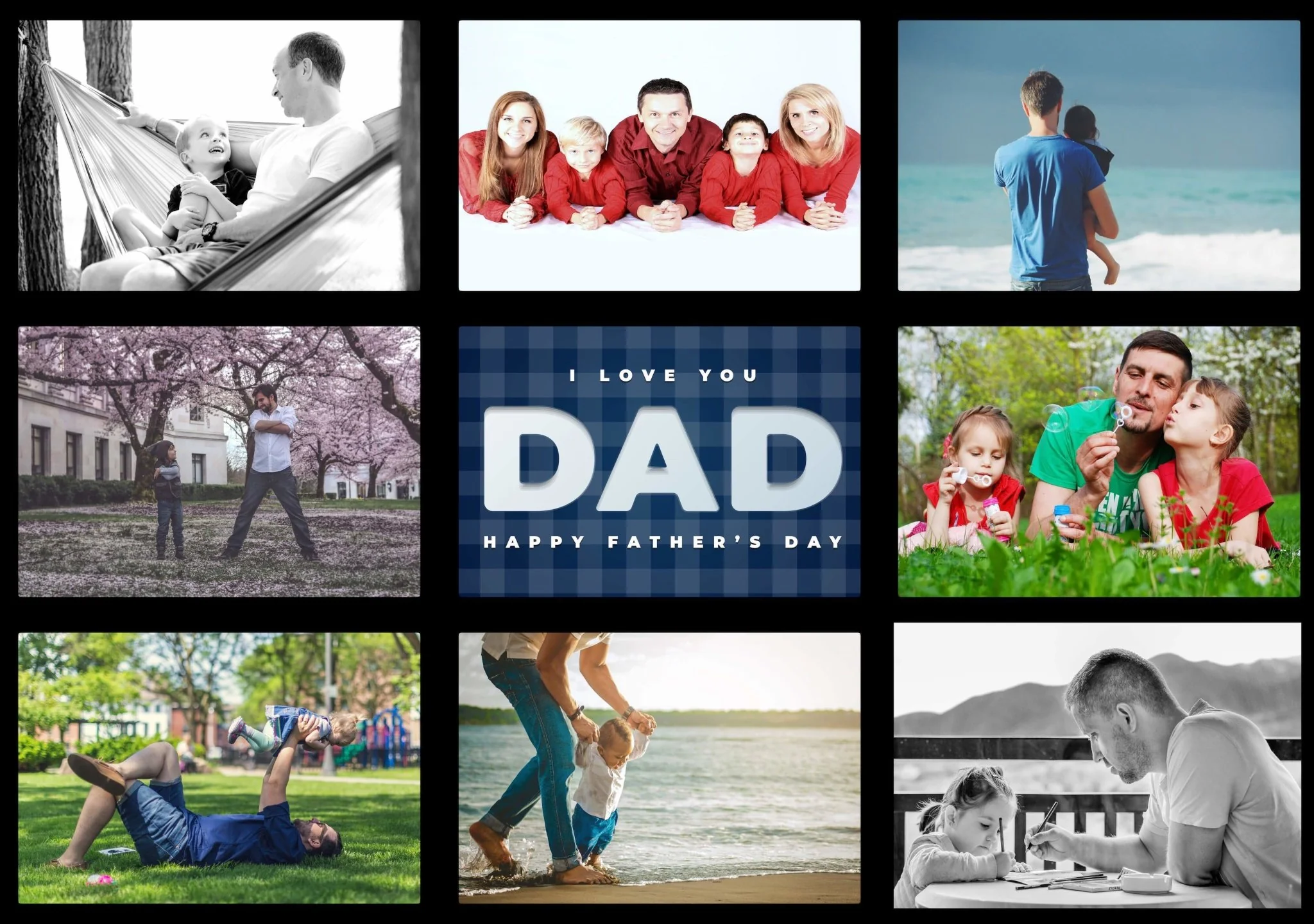 Custom Father's Day Paneled Throw Blanket - Image 2