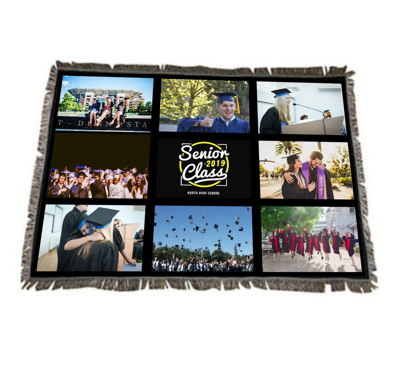 Custom Graduation Paneled Throw Blanket
