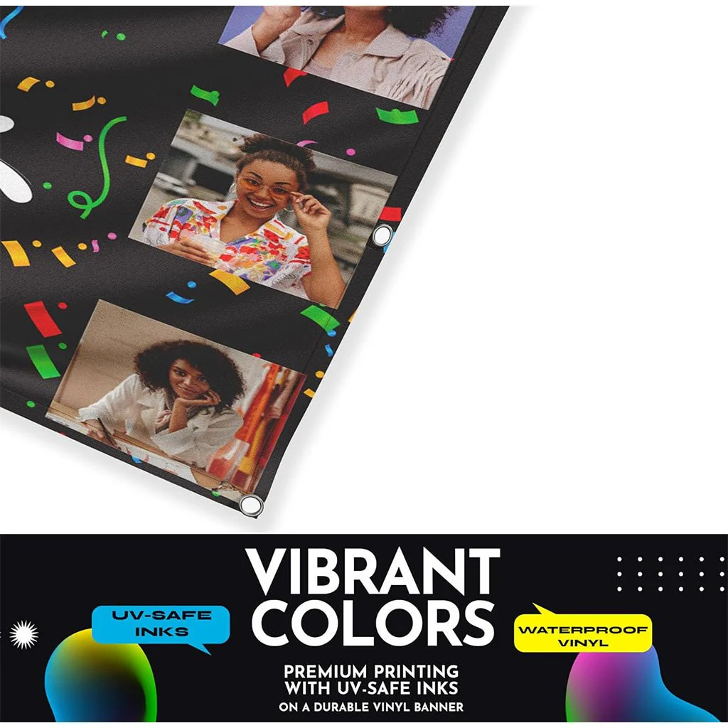 Custom 9 Photo Happy Birthday Banner | 5 Ft - Image 6