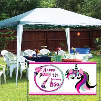 Custom Happy Birthday Unicorn Banner