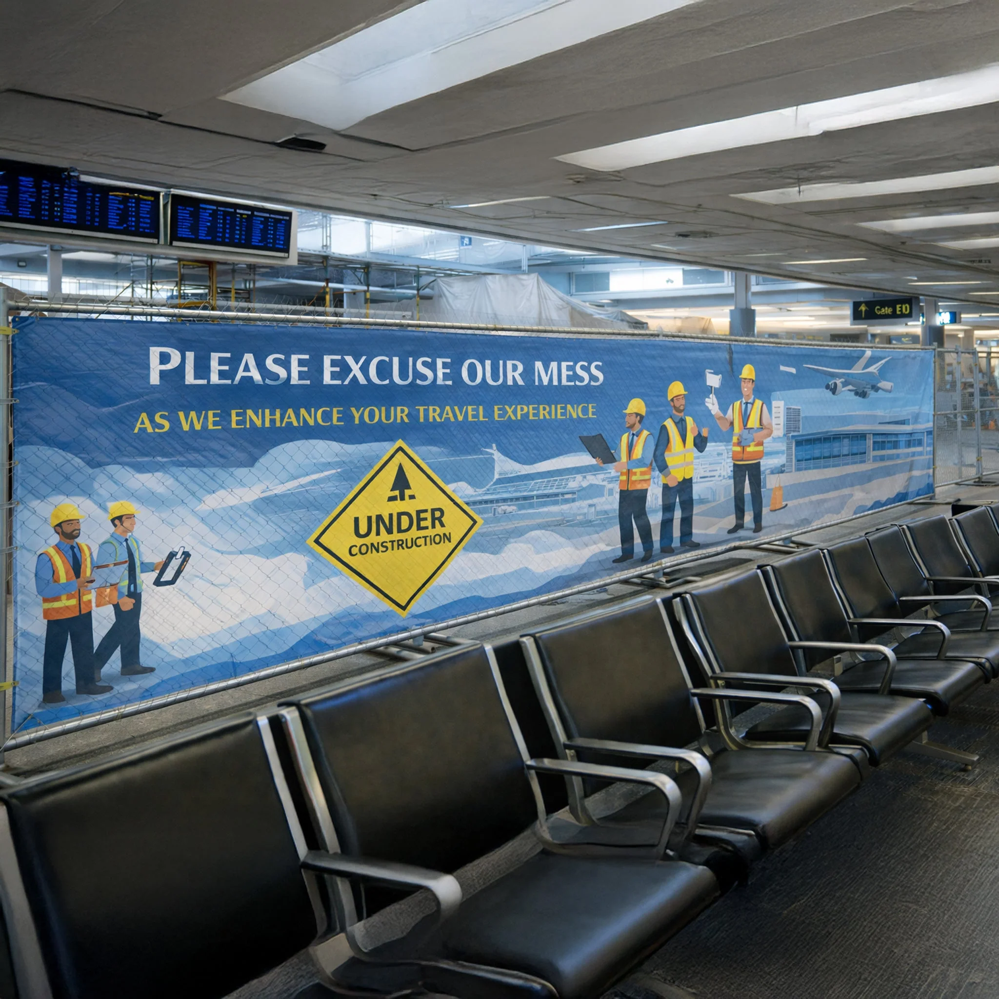 Custom Indoor Construction Fence Screens â Mesh Vinyl Privacy & Branding Banners - Image 4