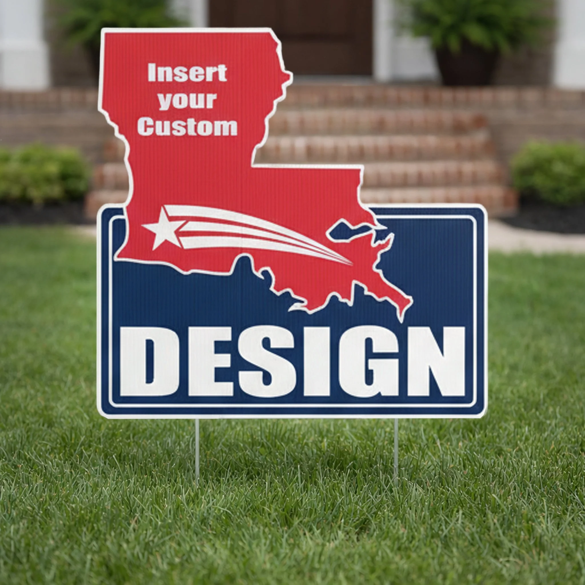 Custom - Louisiana - State Shaped Yard Signs