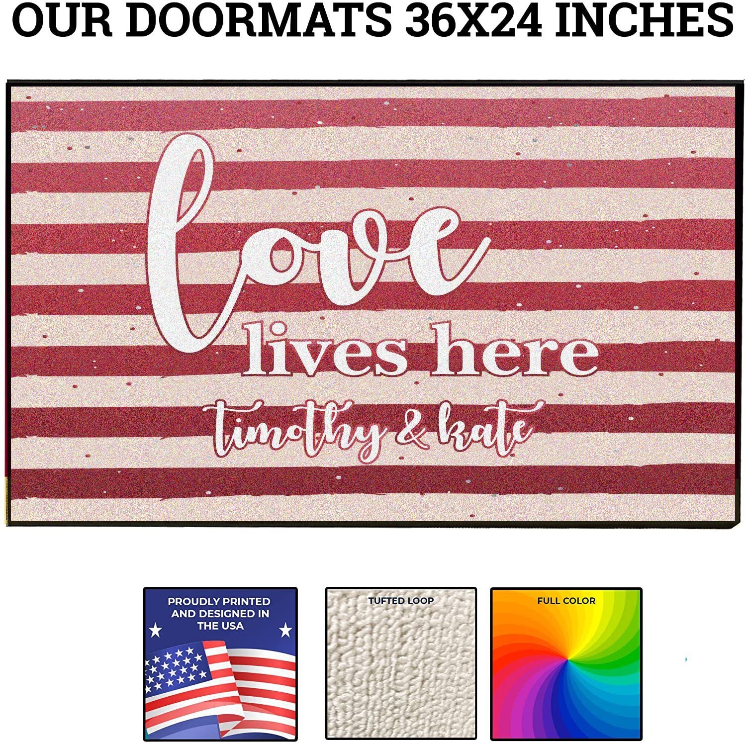 Custom Love Lives Here Doormat - Image 4