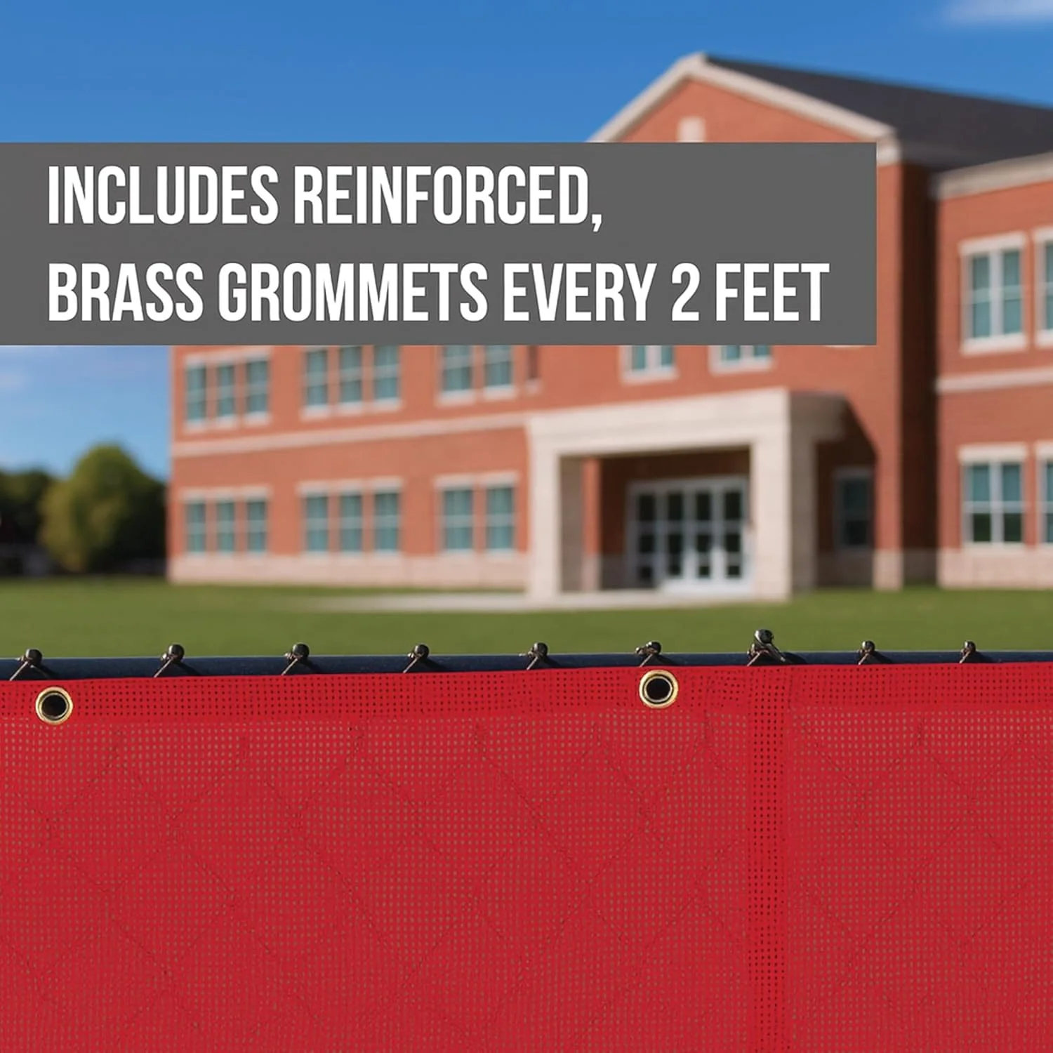Custom Mesh Fence Banners for Schools & Athletics – Personalized Wind-Permeable Fence Wrap with Logo, Text & Colors | with Reinforced Grommets - Image 2