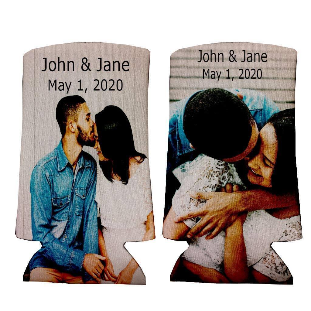 Custom Photo Wedding Slim Can Cooler - Image 2