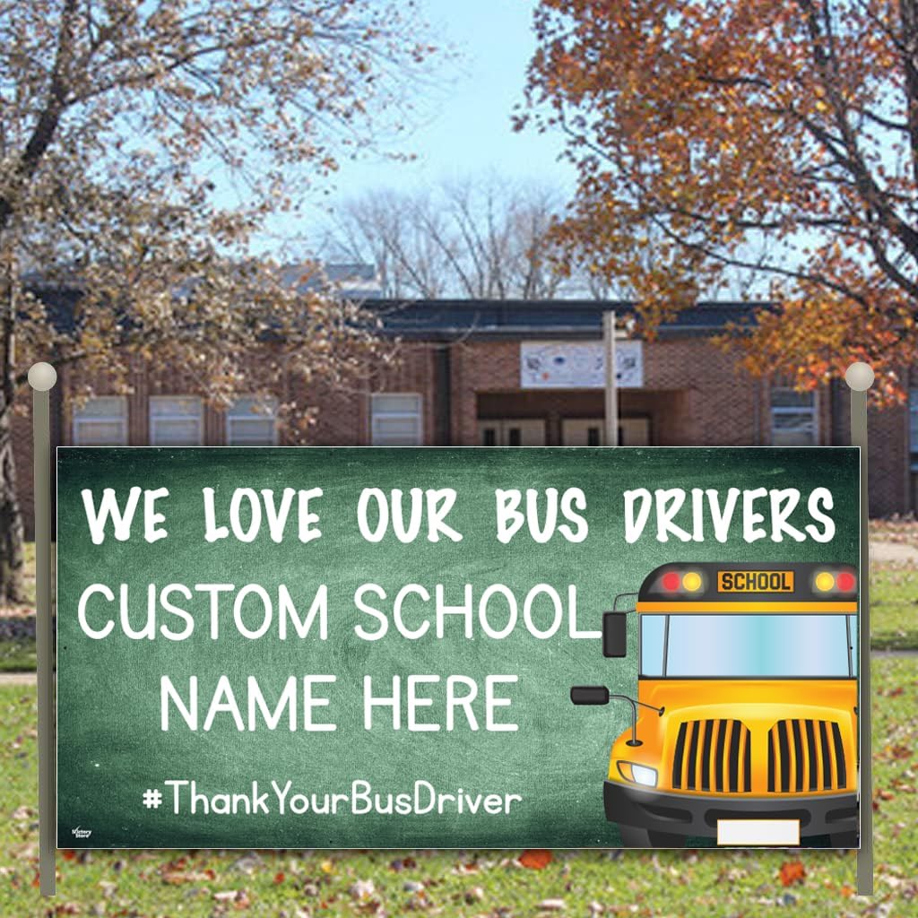 Custom School Bus Driver Appreciation Day Banner - 3'x6'
