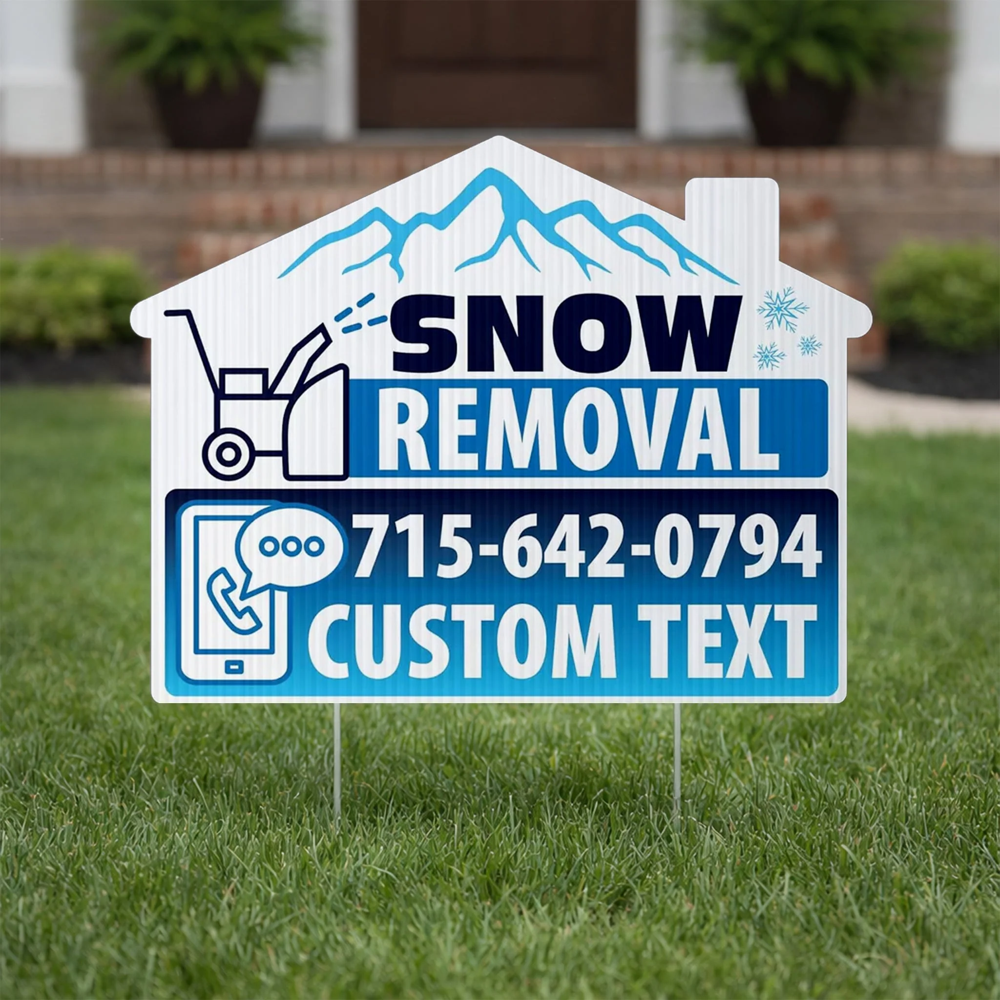 Custom Snow Removal Yard Signs | 10-Pack | 20 EZ Stakes Included