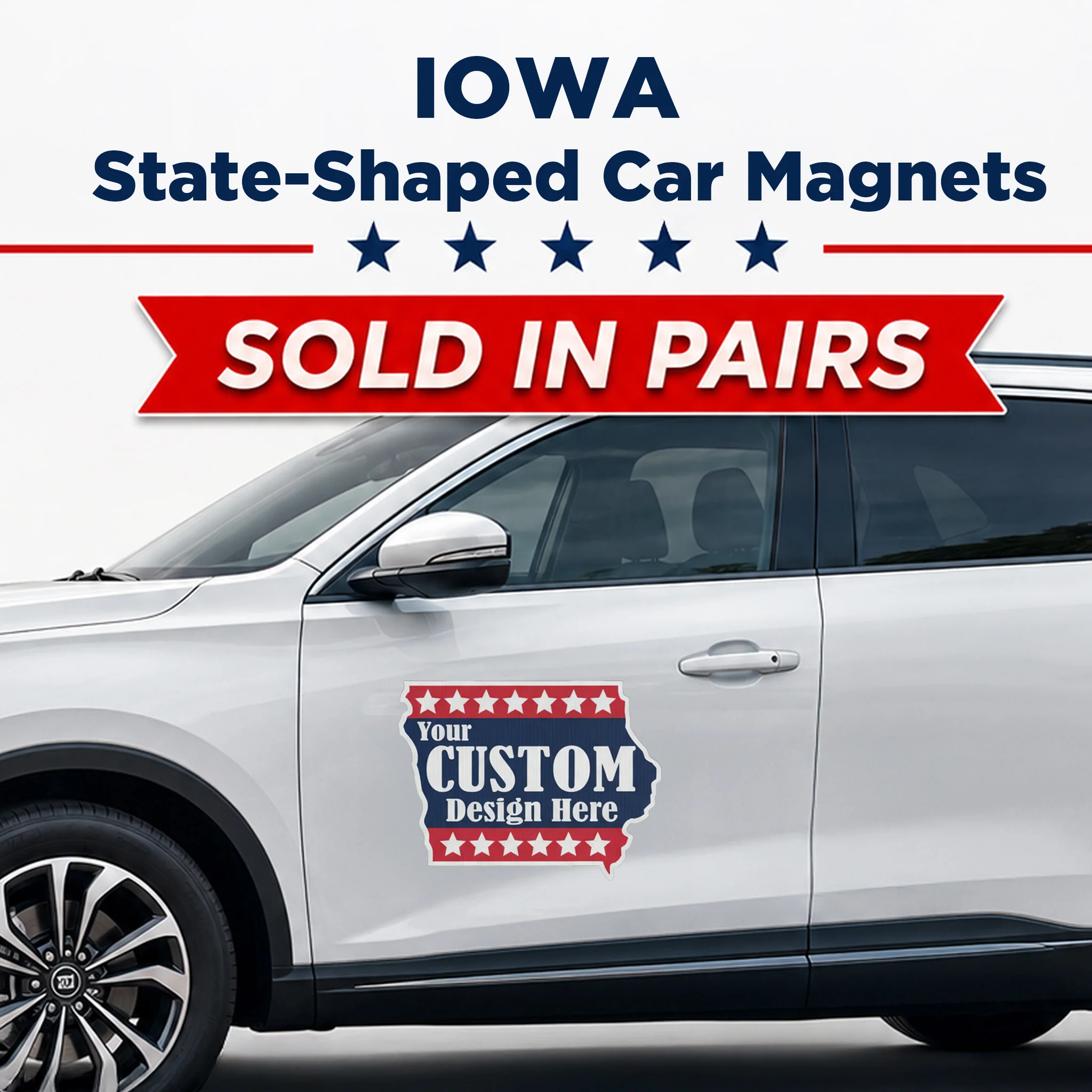Custom State Shaped Car Magnet (Pair) 22" Magnetic Vehicle Signs by State - Image 16