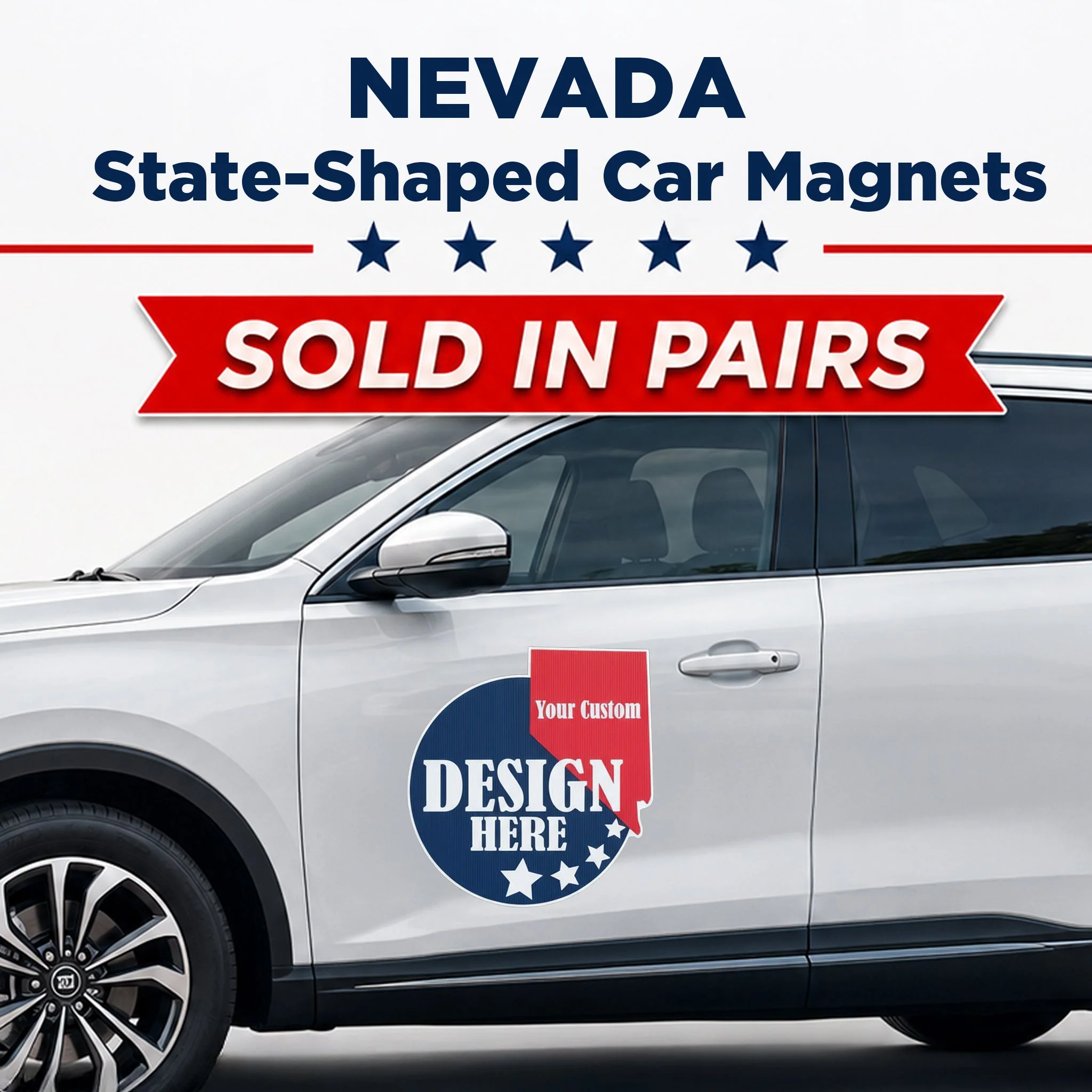 Custom State Shaped Car Magnet (Pair) 22" Magnetic Vehicle Signs by State - Image 29