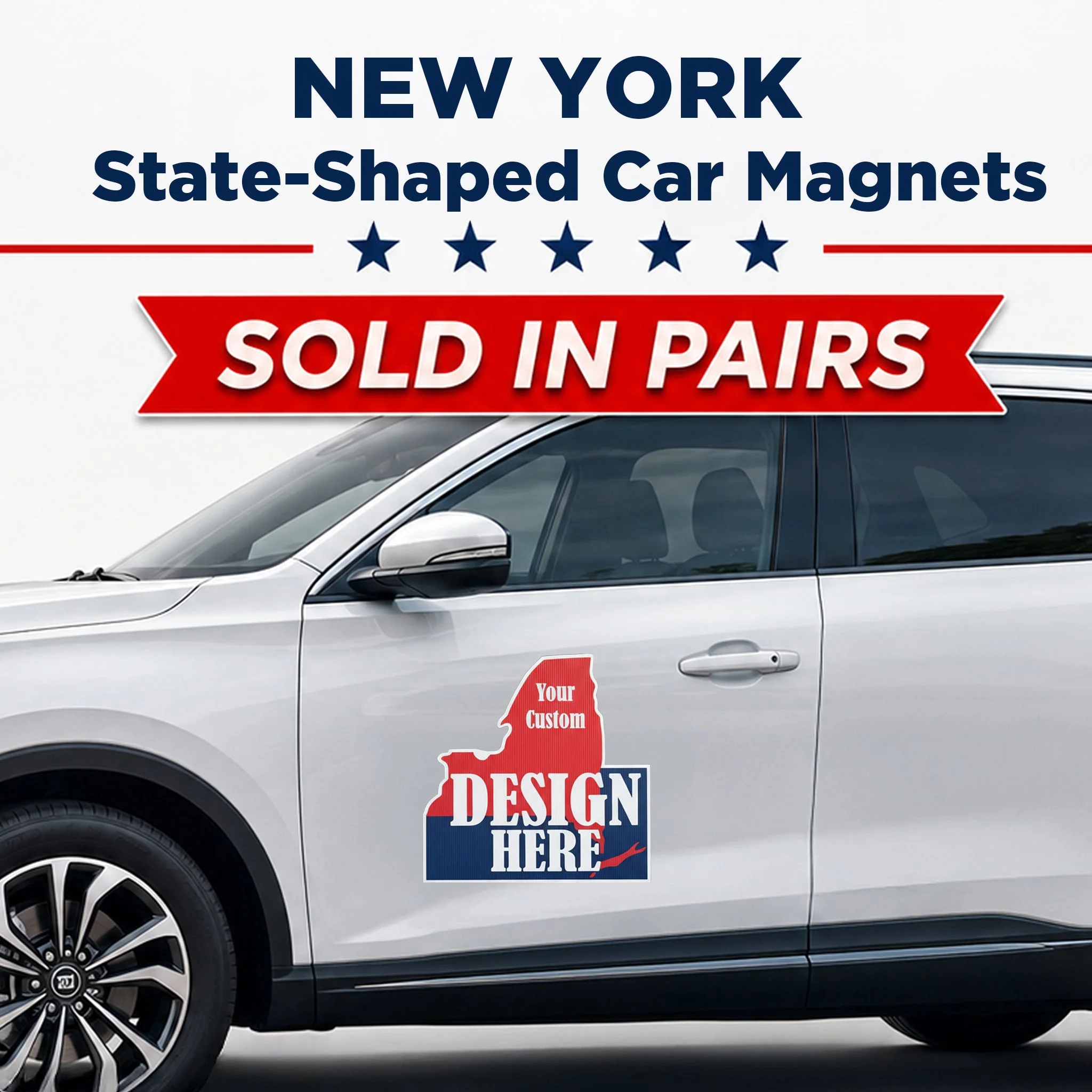 Custom State Shaped Car Magnet (Pair) 22" Magnetic Vehicle Signs by State - Image 33