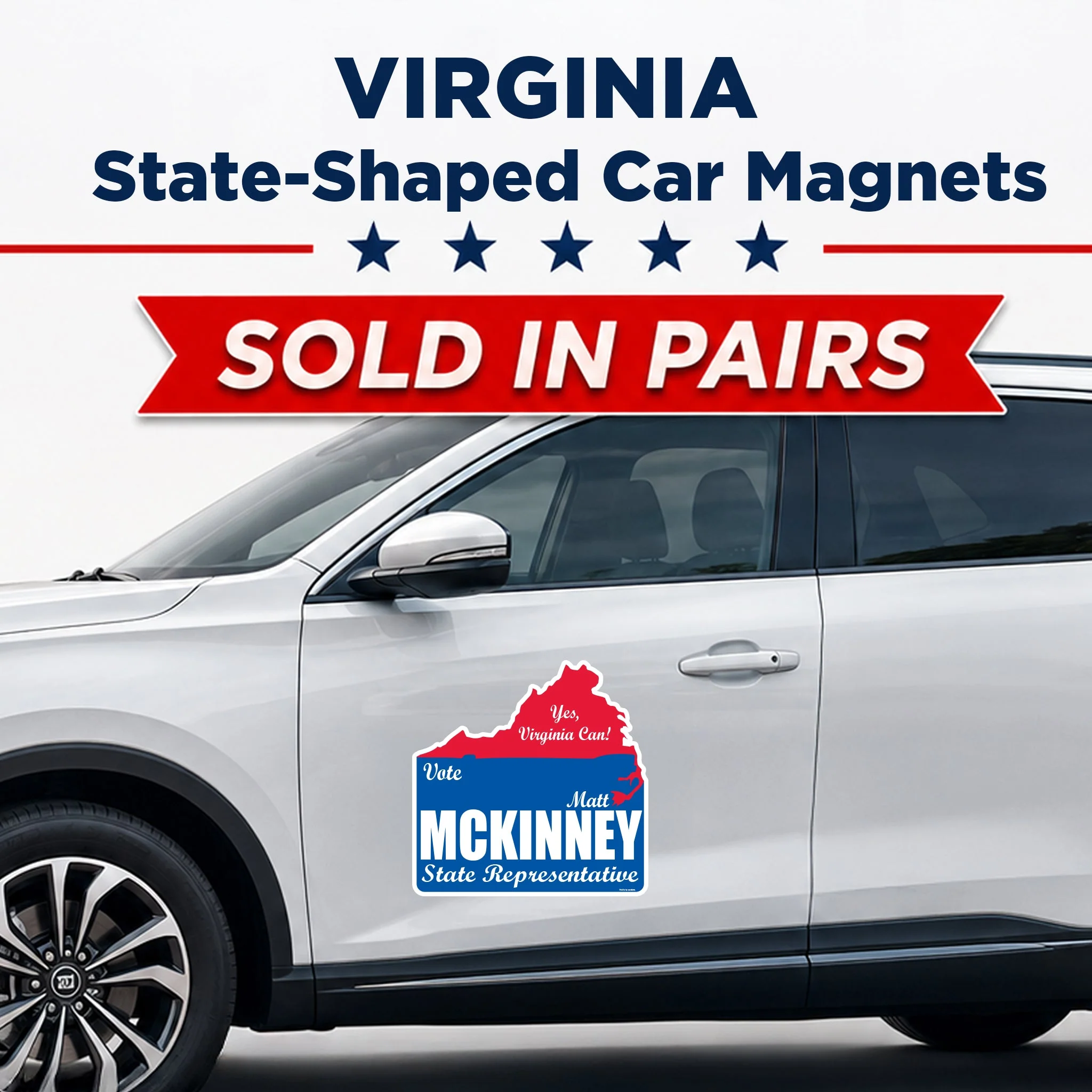 Custom State Shaped Car Magnet (Pair) 22" Magnetic Vehicle Signs by State - Image 47