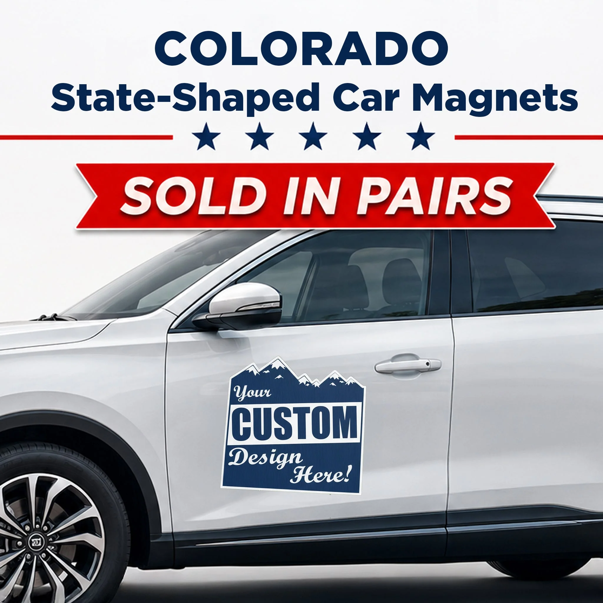 Custom State Shaped Car Magnet (Pair) 22" Magnetic Vehicle Signs by State - Image 7