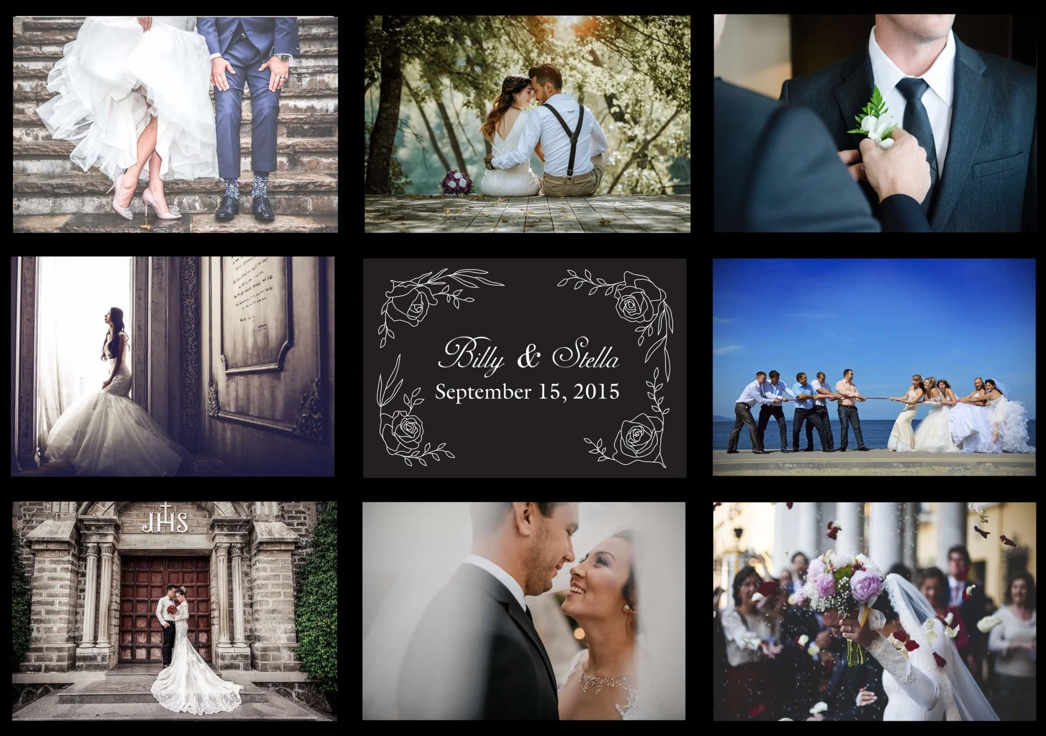 Custom Wedding Paneled Throw Blanket - Image 2