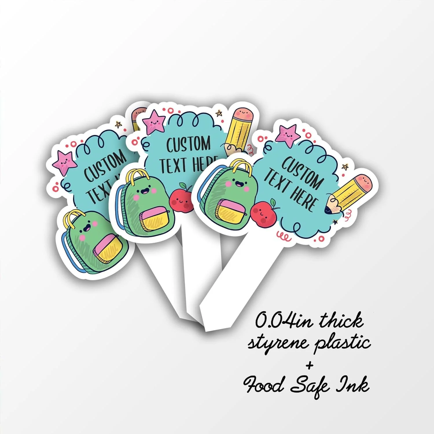 Custom Welcome Back to School Cupcake Toppers - Image 2