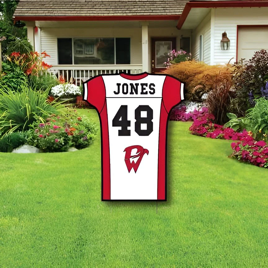 Die Cut Football Jersey Cutout One Sided Yard Signs - Image 4
