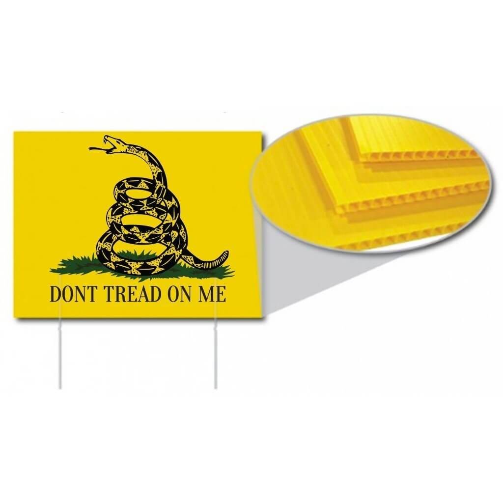 Don't Tread On Me 18"x24" Yellow Yard Sign Set of 2 - Image 2
