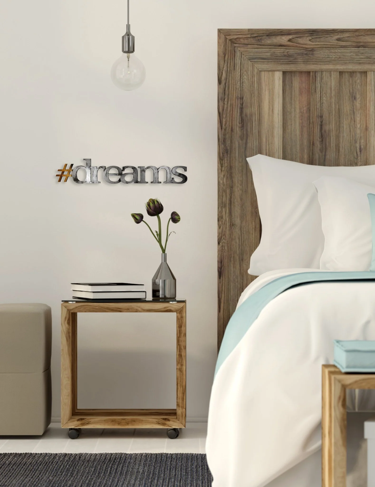 #dreams Hand Painted Word Wall Decor - Image 3