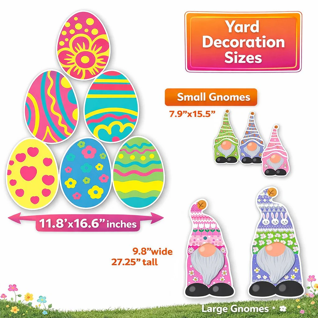 Easter Gnome Yard Decoration, 12 pcs - Image 2