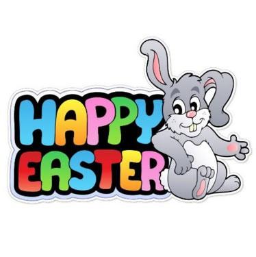 Happy Easter with Gray Easter Bunny Yard Sign - Image 2