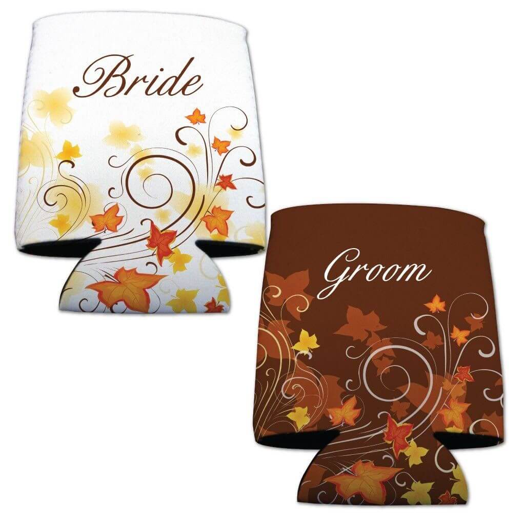 Fall Wedding Wedding Party Drink Can Coolers Set - Image 6