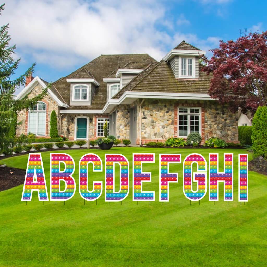 Fidget Popper 18" Bebas Alphabet Yard Decoration Set - 26 pc set