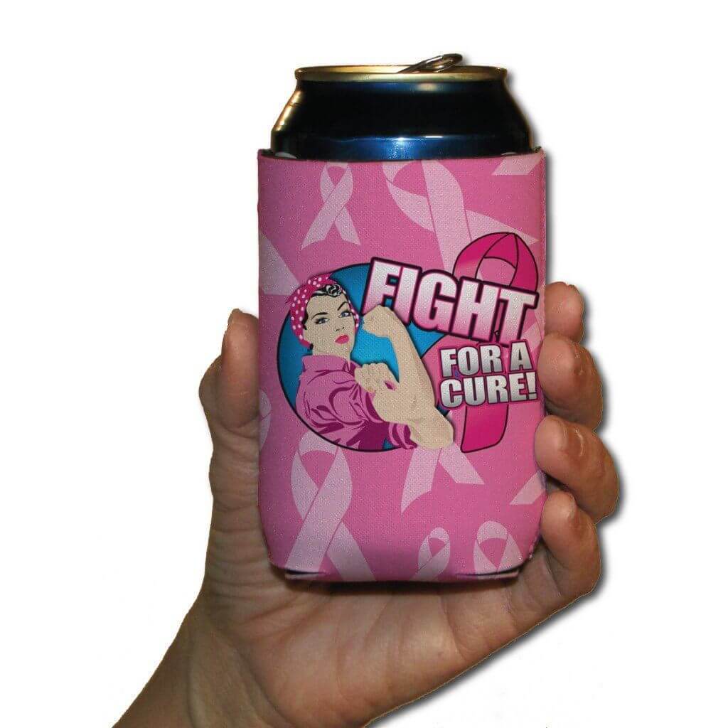Fight For A Cure Pink Ribbon Breast Cancer Can Cooler - Image 4