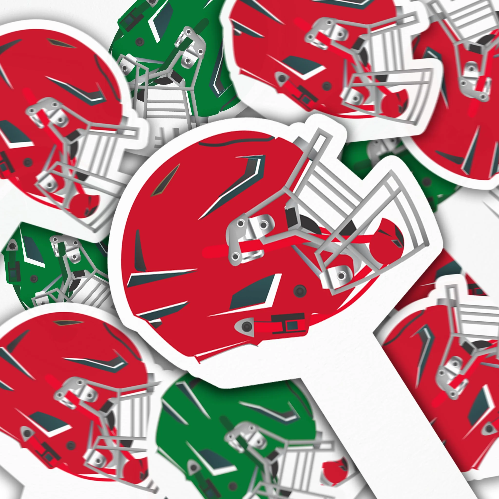 Football Helmet Cupcake Toppers – Red vs Green (No Assembly Needed) - Image 4