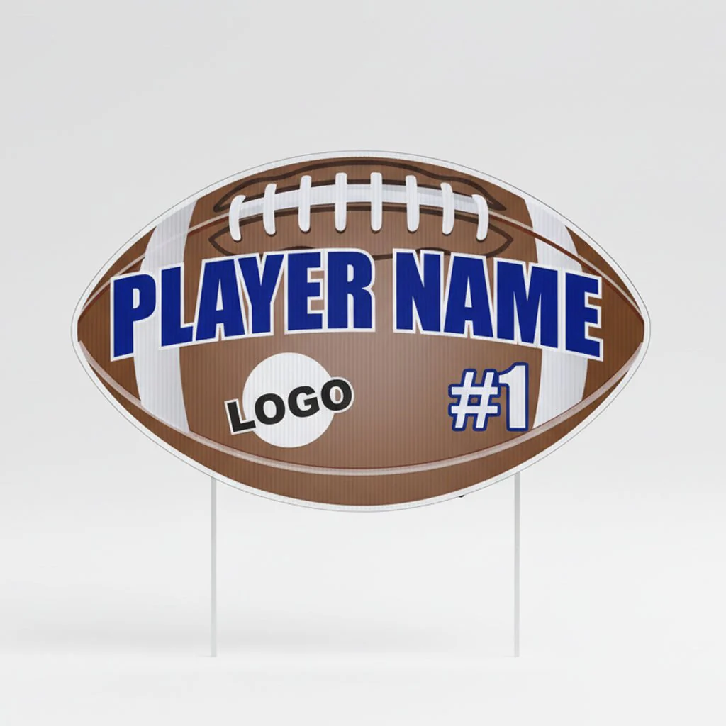 Football Shaped Team & Player Fence & Yard Signs - Image 6