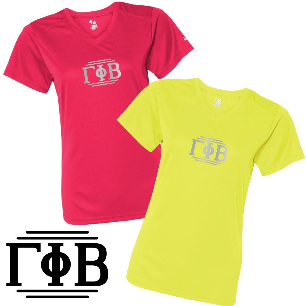 Gamma Phi Beta Women's SafetyRunner Reflective V-neck Performance Shirt