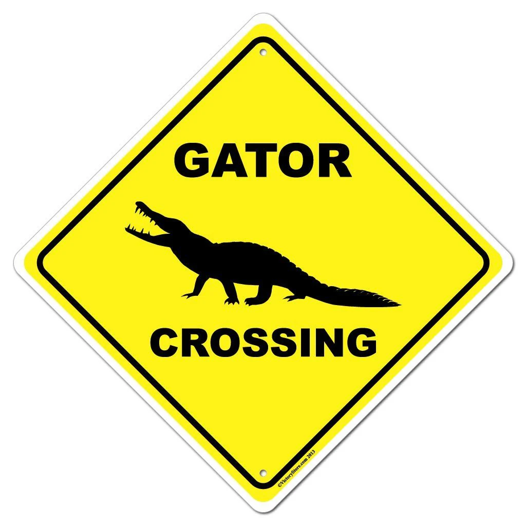Gator Crossing Sign or Sticker - Image 2