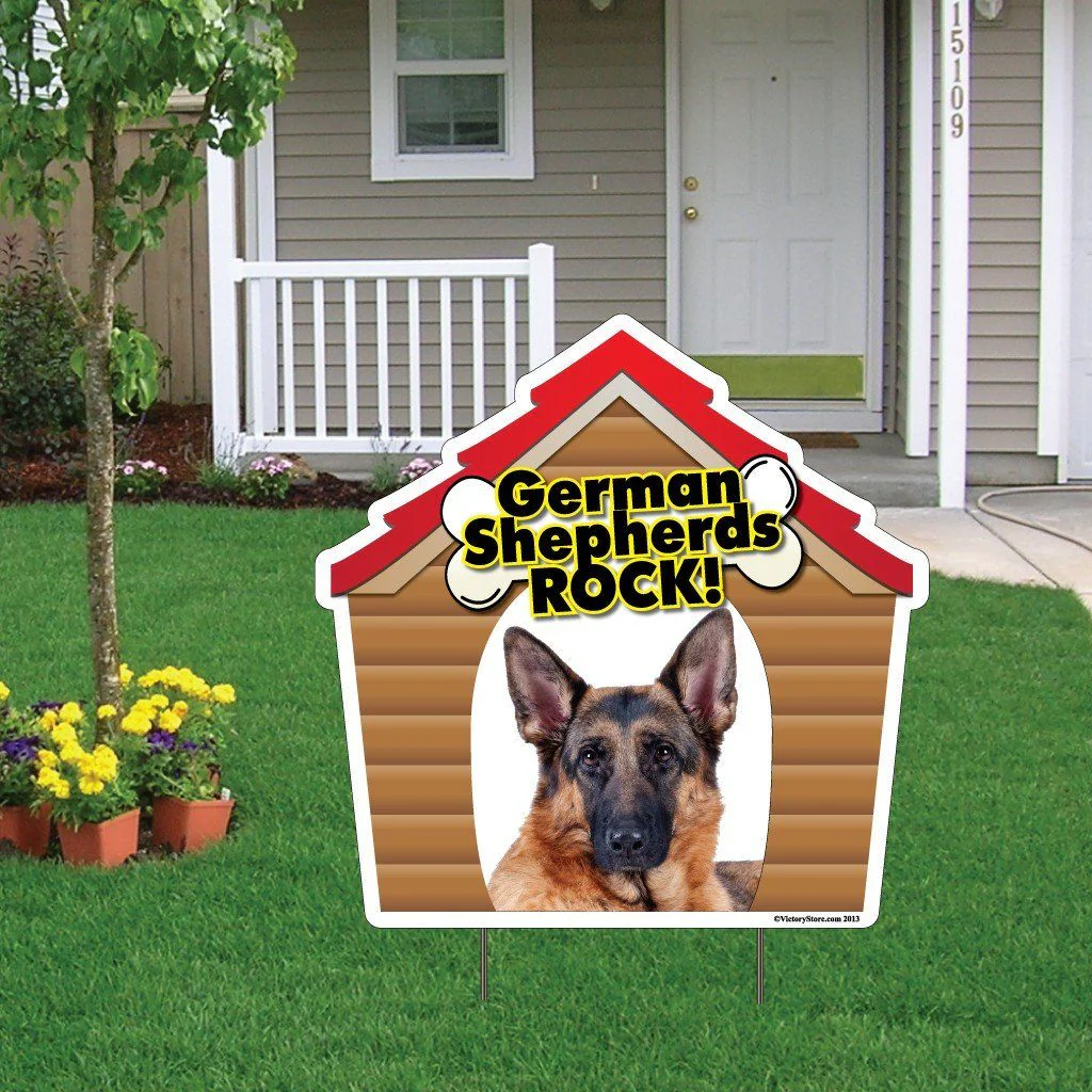 German Shepherds Rock! Dog Yard Sign