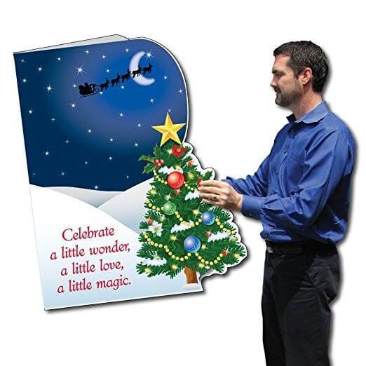 Custom Giant Die Cut Christmas Tree Greeting Card
