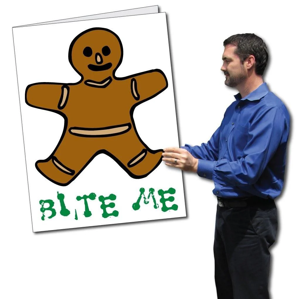Giant Gingerbread Man Christmas Greeting Card