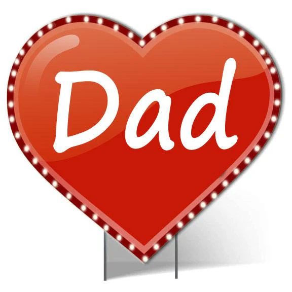 Giant 'Dad' Lighted Heart Yard Sign - Image 2