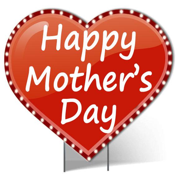Giant Happy Mother's Day Lighted Heart Yard Sign - Image 2