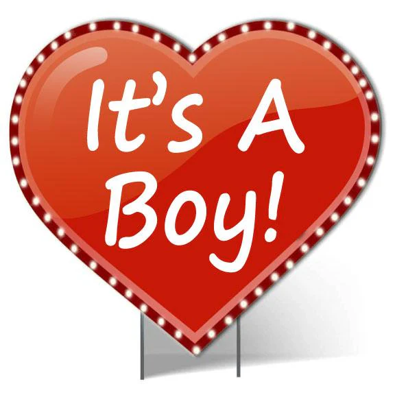 Giant 'It's A Boy' Lighted Heart Yard Sign - Image 2