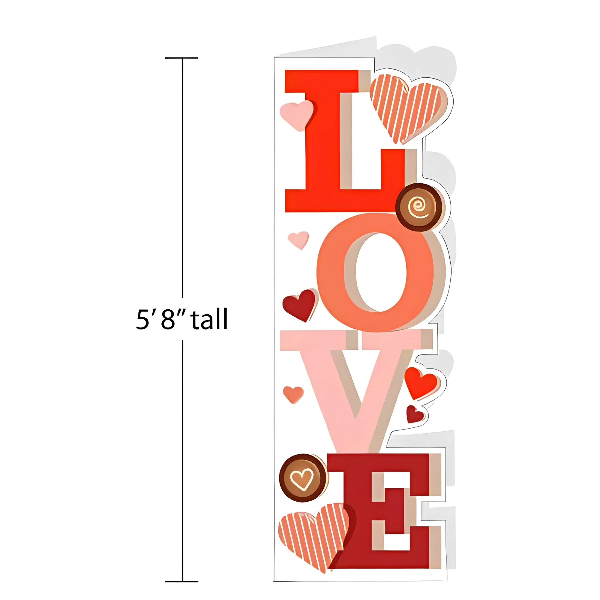 5'8" Giant Life-Sized Valentine's Day Greeting Card with Envelope – Durable Corrugated Plastic - Image 2