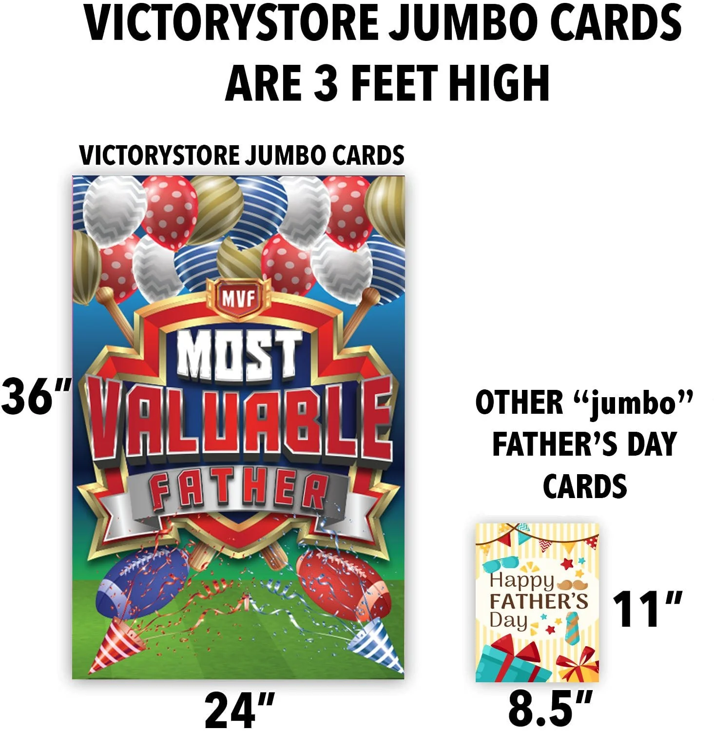 3' Giant Custom Most Valuable Father Greeting Card - Image 4