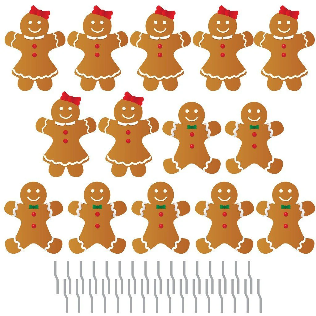 Gingerbread People Pathway Markers Christmas Yard Cards 16 piece set - Image 2