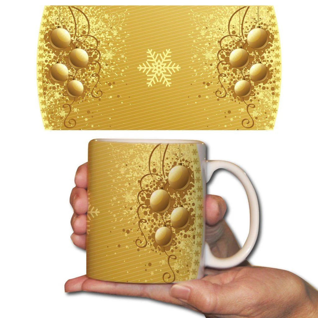 Gold Ornaments Christmas 15 Oz Coffee Mug