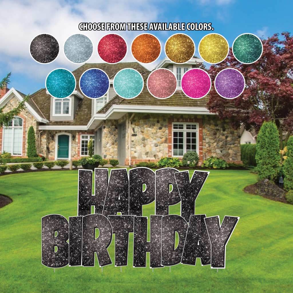 Luckiest Guy Happy Birthday Sparkle Yard Card - 5 pc Set