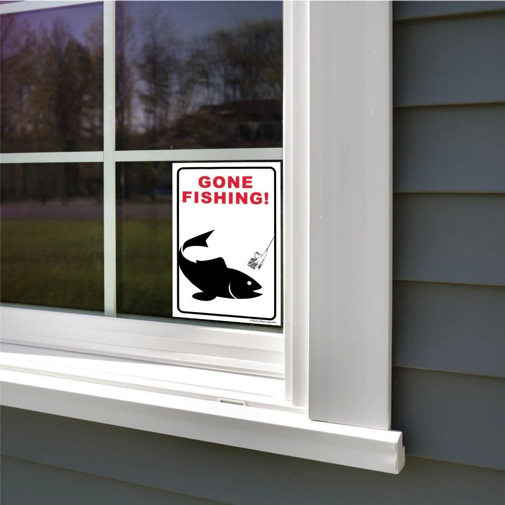 Gone Fishing Sign or Sticker