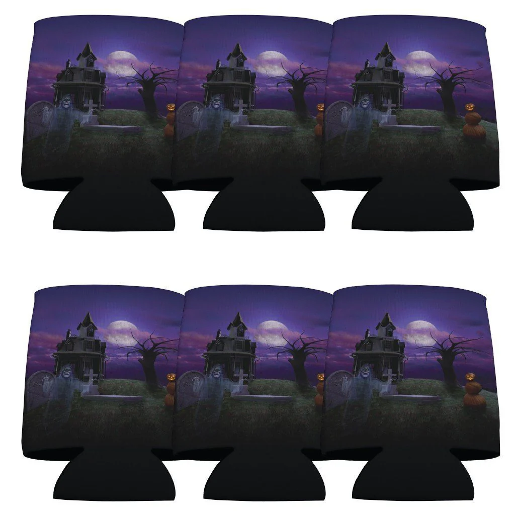 Haunted House Halloween Party Can Cooler Set - Image 4