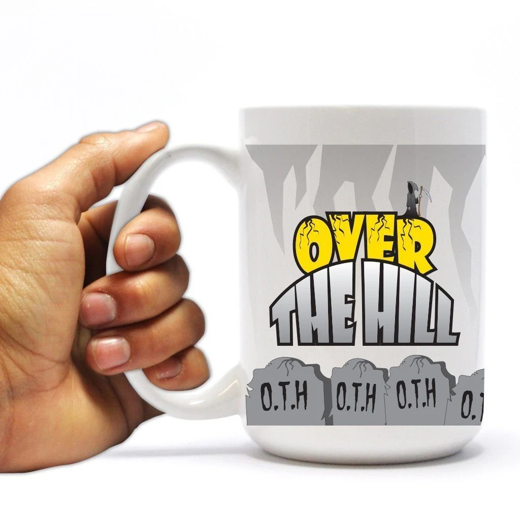 Over The Hill Tombstones Birthday 15 oz Coffee Mug